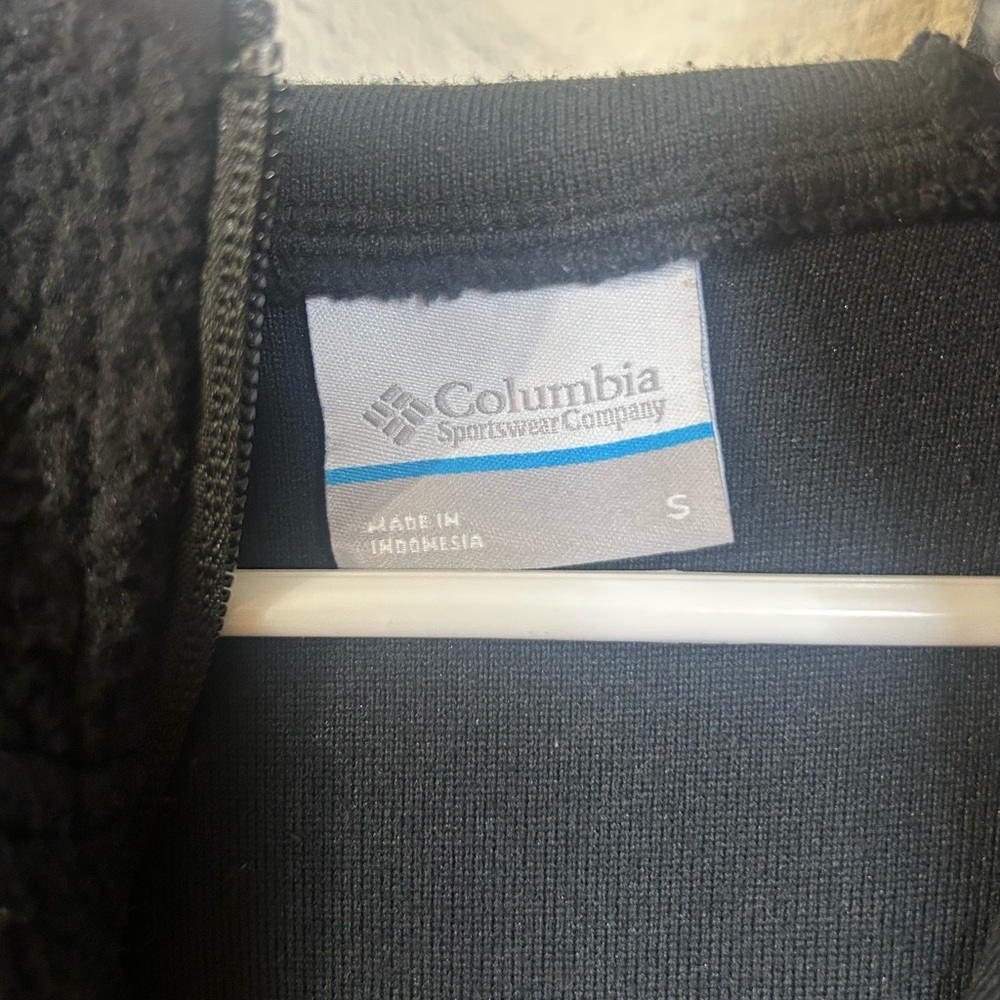 Columbia Womans Black Sherpa Warm Half Zip Pullover Sweater Small Casual Winter - Picture 3 of 6